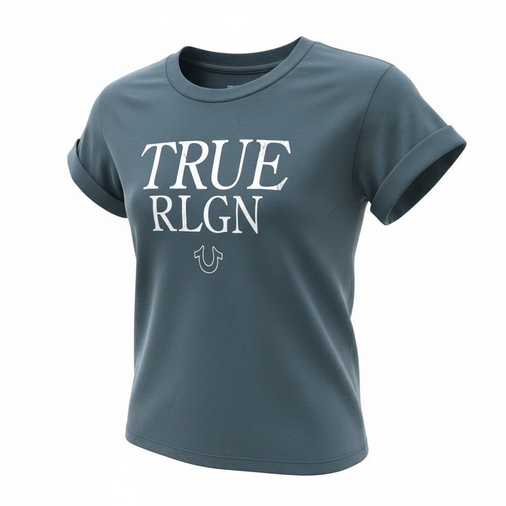 NWT‎ True Religion  Cuff Tee Size M Shipyard Army Green T-Shirt